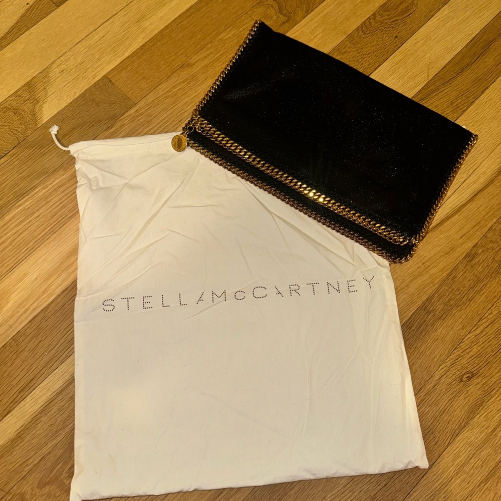 Stella McCartney Black and Gold Clutch